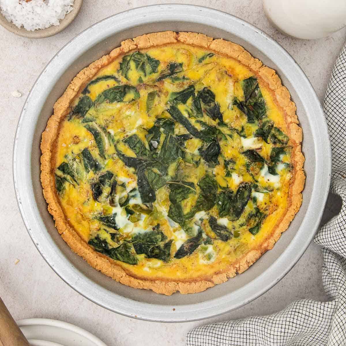 Almond Flour Crust Quiche (EASY!)