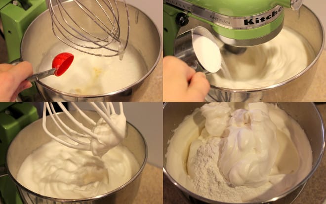 step by step pictures of how to mix cake batter together