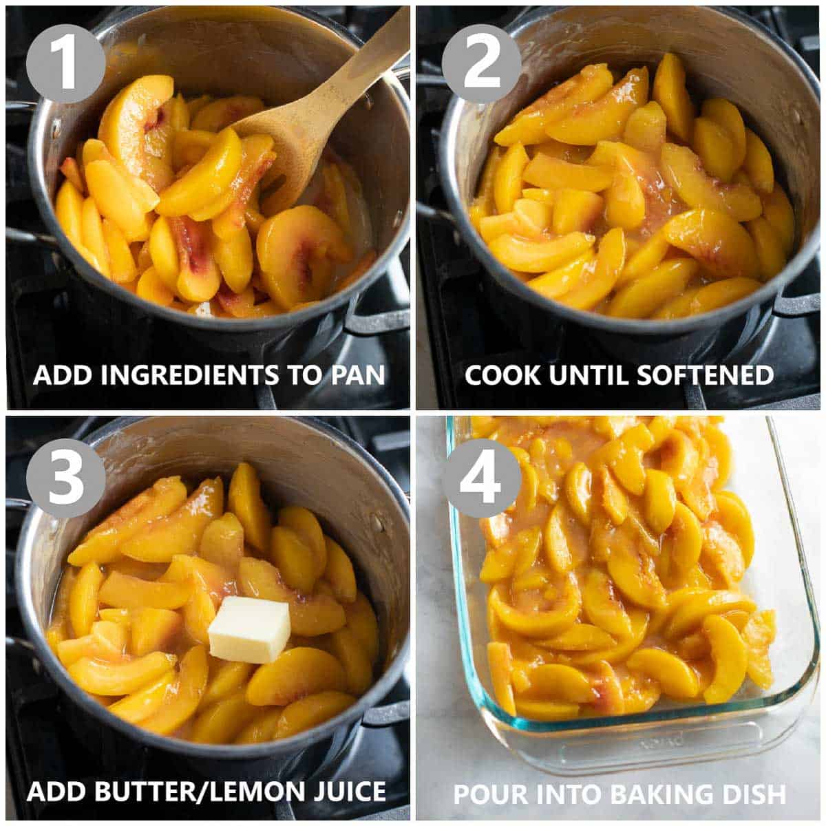 step by step photos of how to make peach cobbler