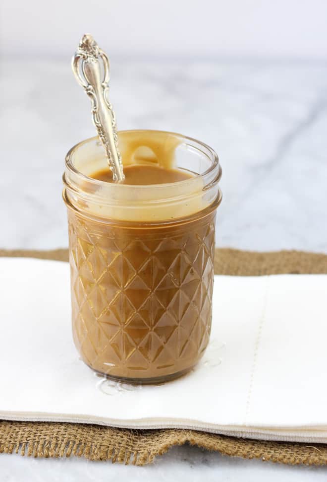 Easy, Dairy-Free Caramel Sauce! Refined-Sugar-Free, Paleo and so easy to make!
