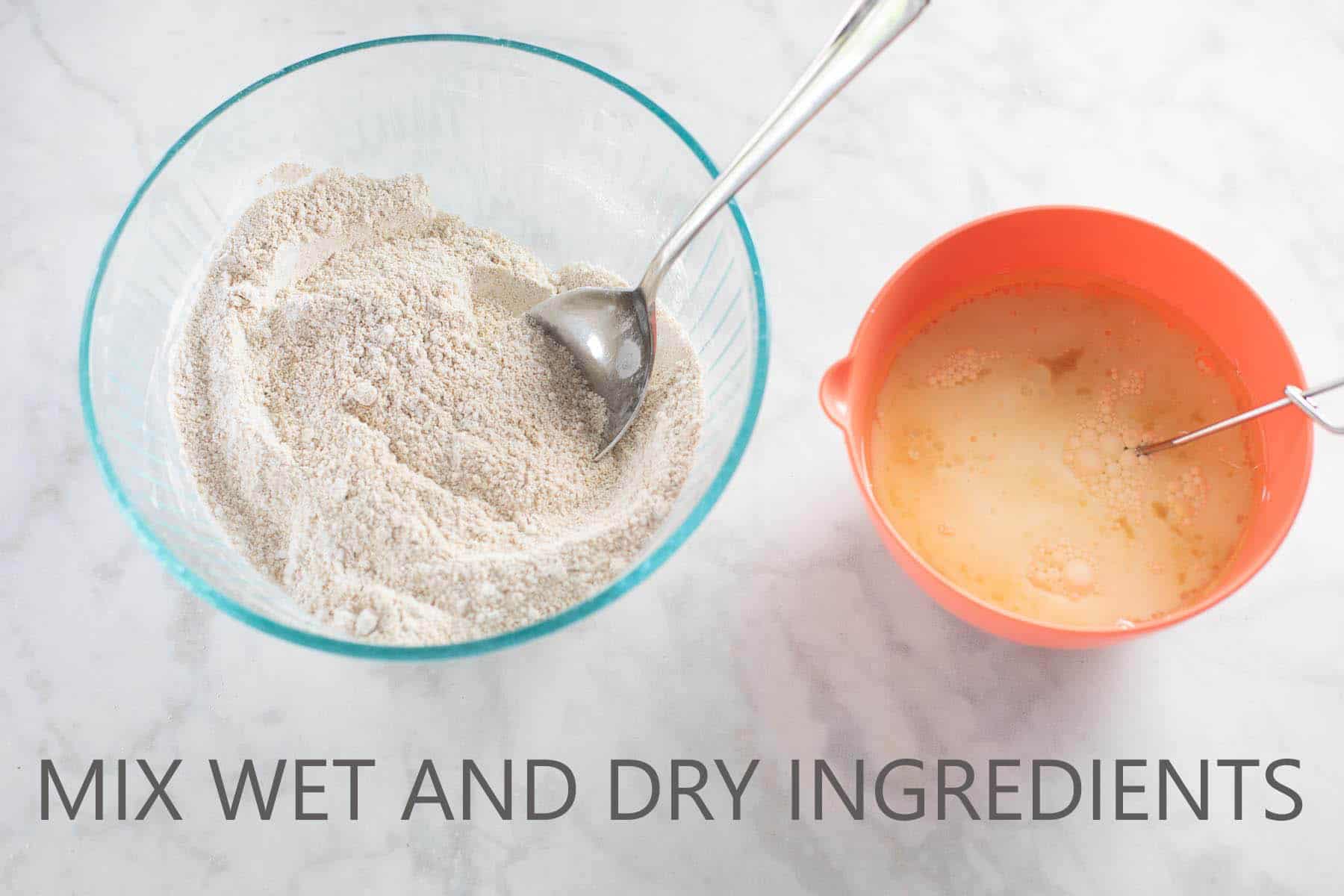 how to mix together the wet and dry ingredients