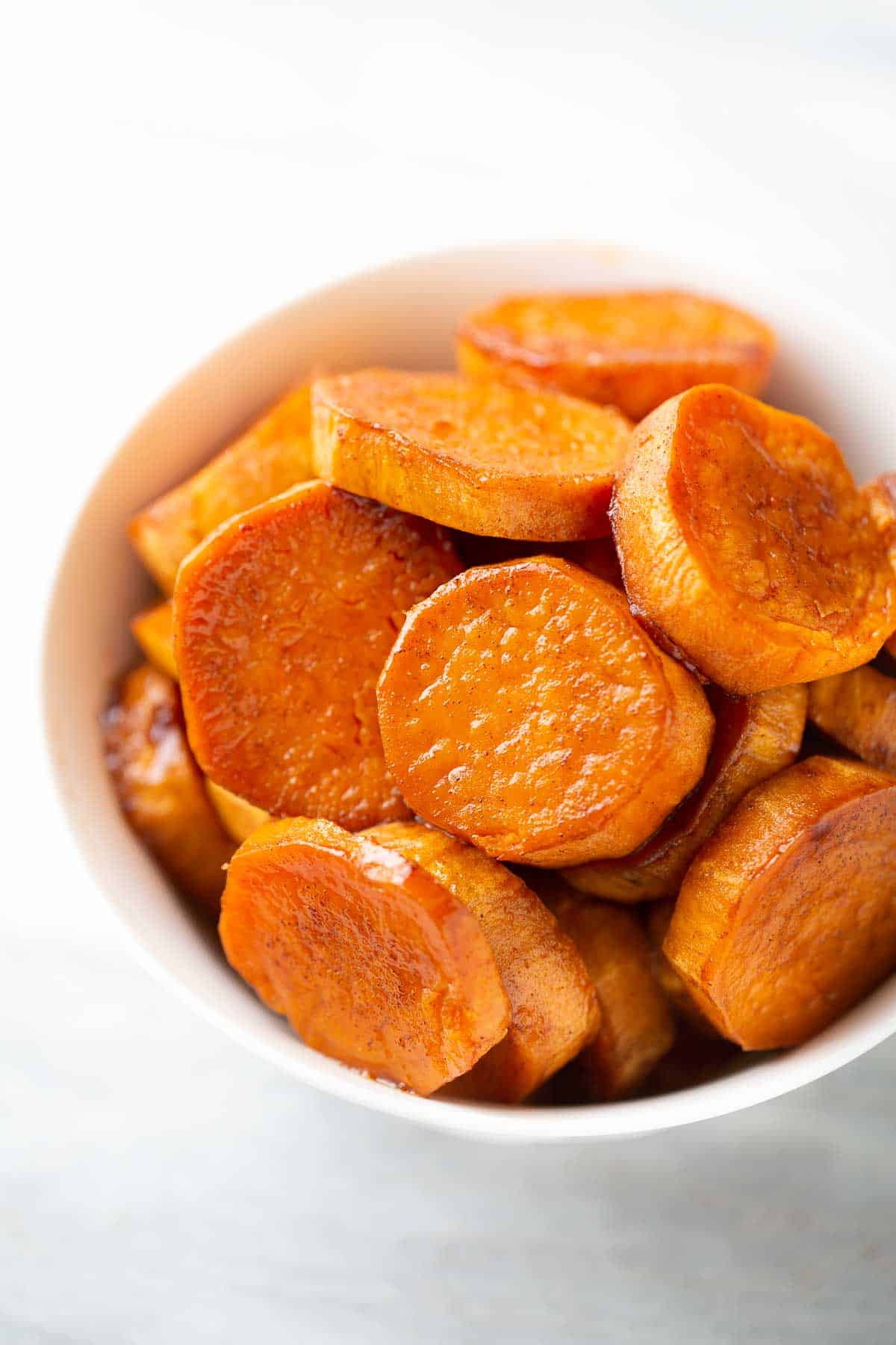 bowl of roasted sweet potatoes