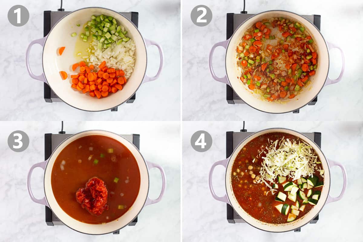 step by step photos for how to make minestrone soup
