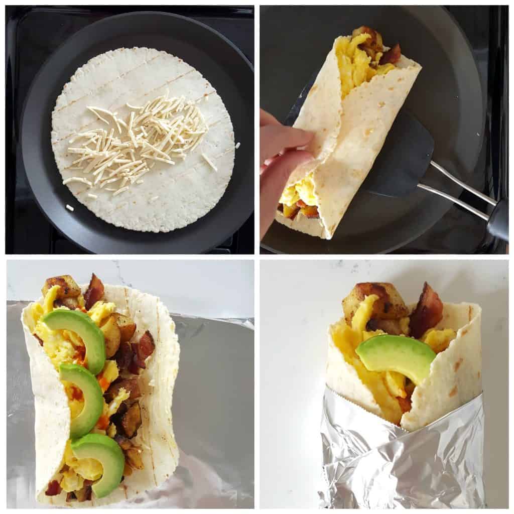 GlutenFree Potato, Bacon & Egg Breakfast Burritos {DairyFree Option
