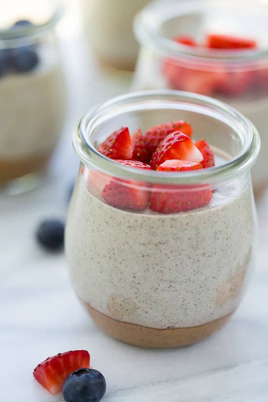  chia pudding almond butter and fresh berries