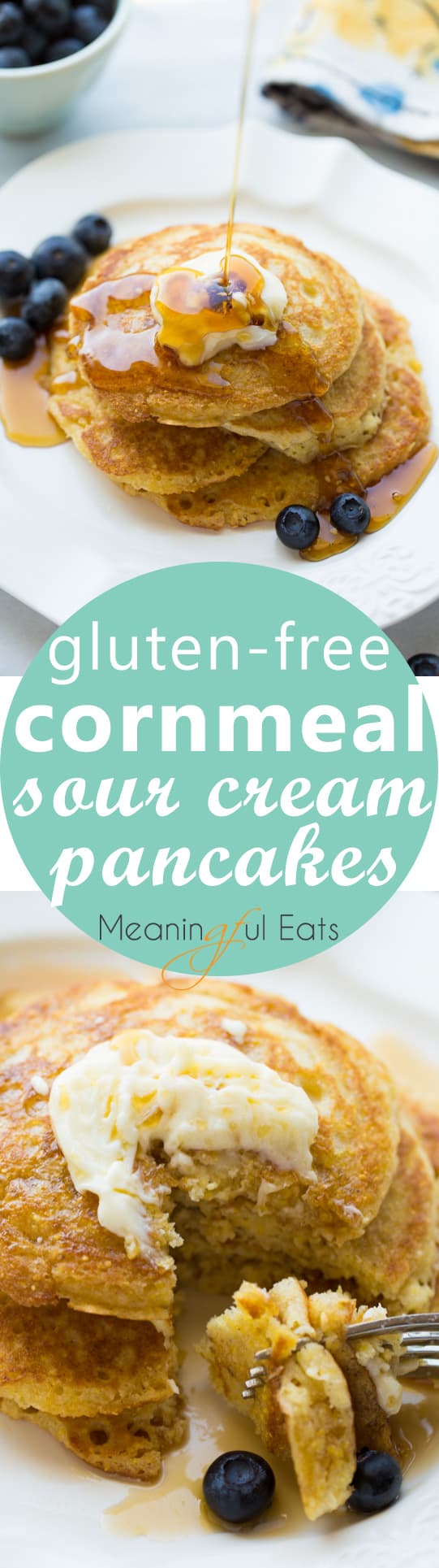 Gluten-Free Cornmeal Sour Cream Pancakes! Delicious flavor and texture!