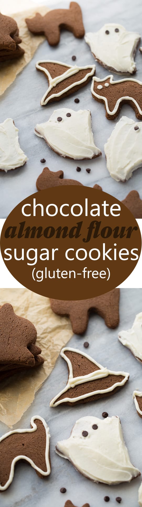 Chocolate Almond Flour Sugar Cookies! Soft in the middle, crisp on the edges. Easy to make and so fun to decorate!