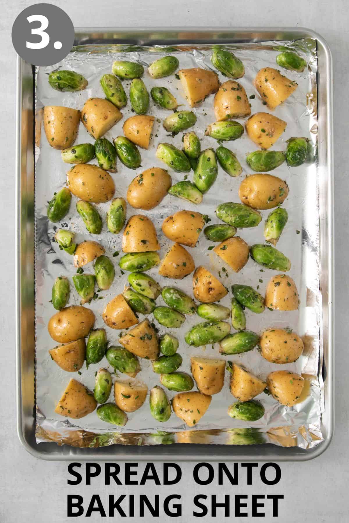 Vegetables on a baking sheet