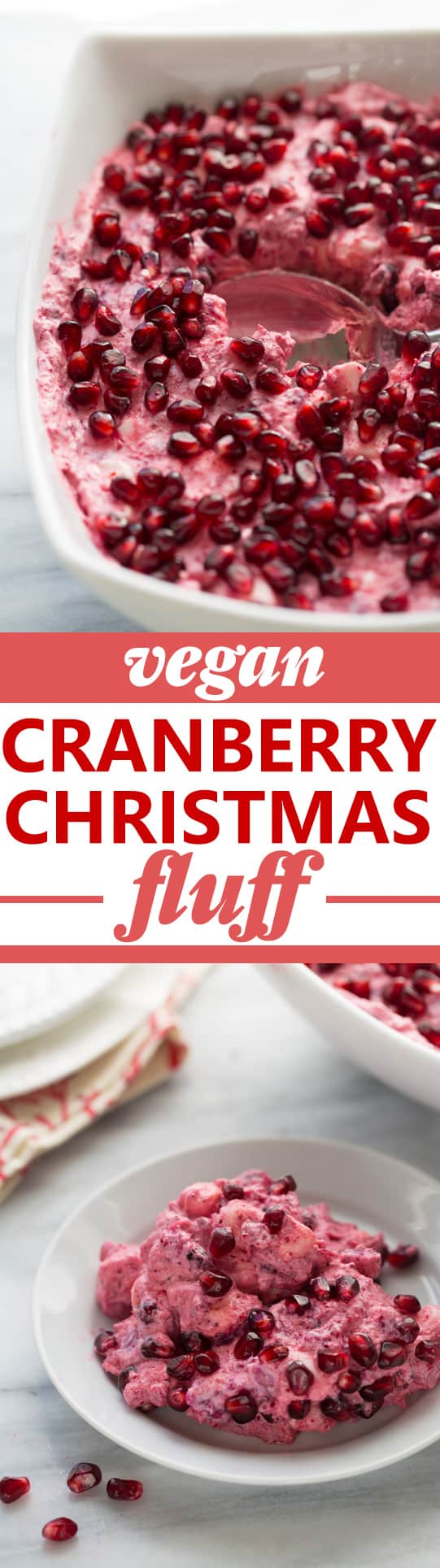 Vegan Christmas Cranberry Fluff! This gluten-free/dairy-free side will steal the show at any holiday gathering!