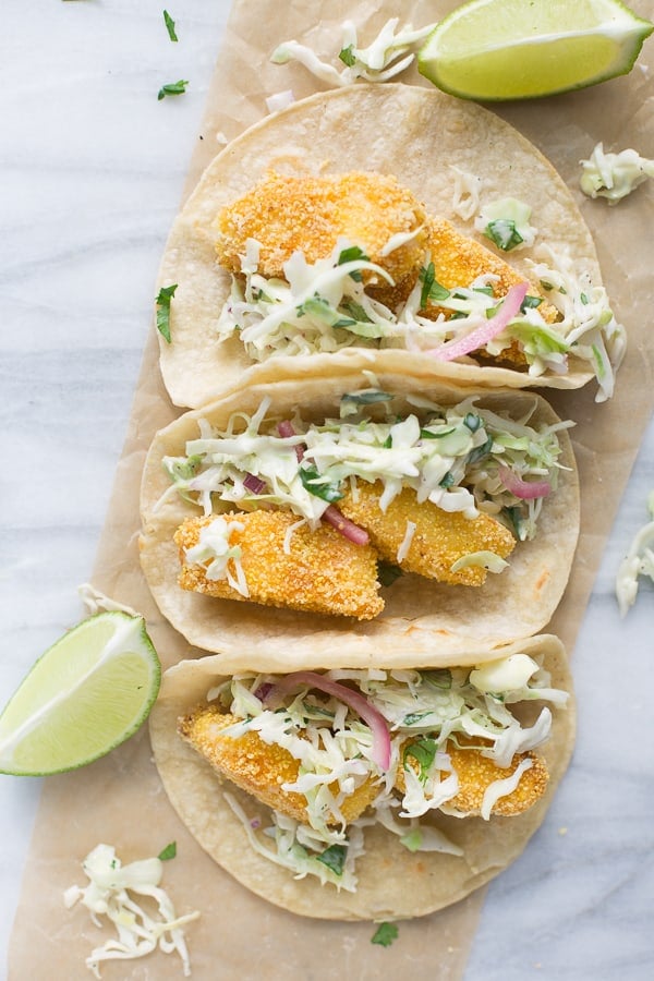 Gluten-Free Fish Tacos! Crispy, flavorful and easy to make! (Dairy-Free)