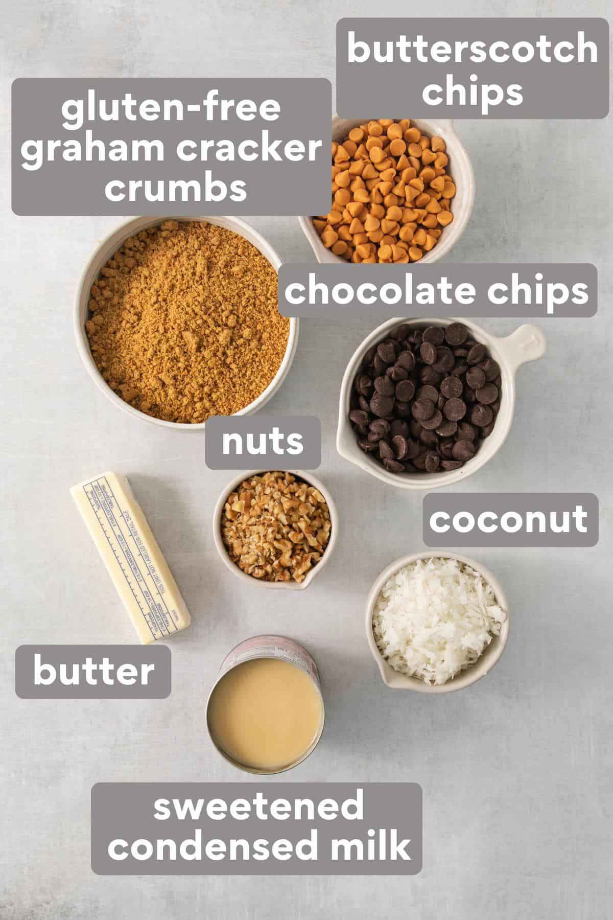 7-layer bar ingredients on a countertop