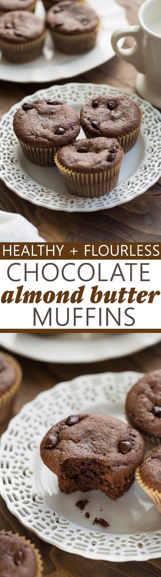 Healthy Chocolate Almond Butter Muffins! Flourless, gluten-free, refined-sugar-free and so easy to make! 