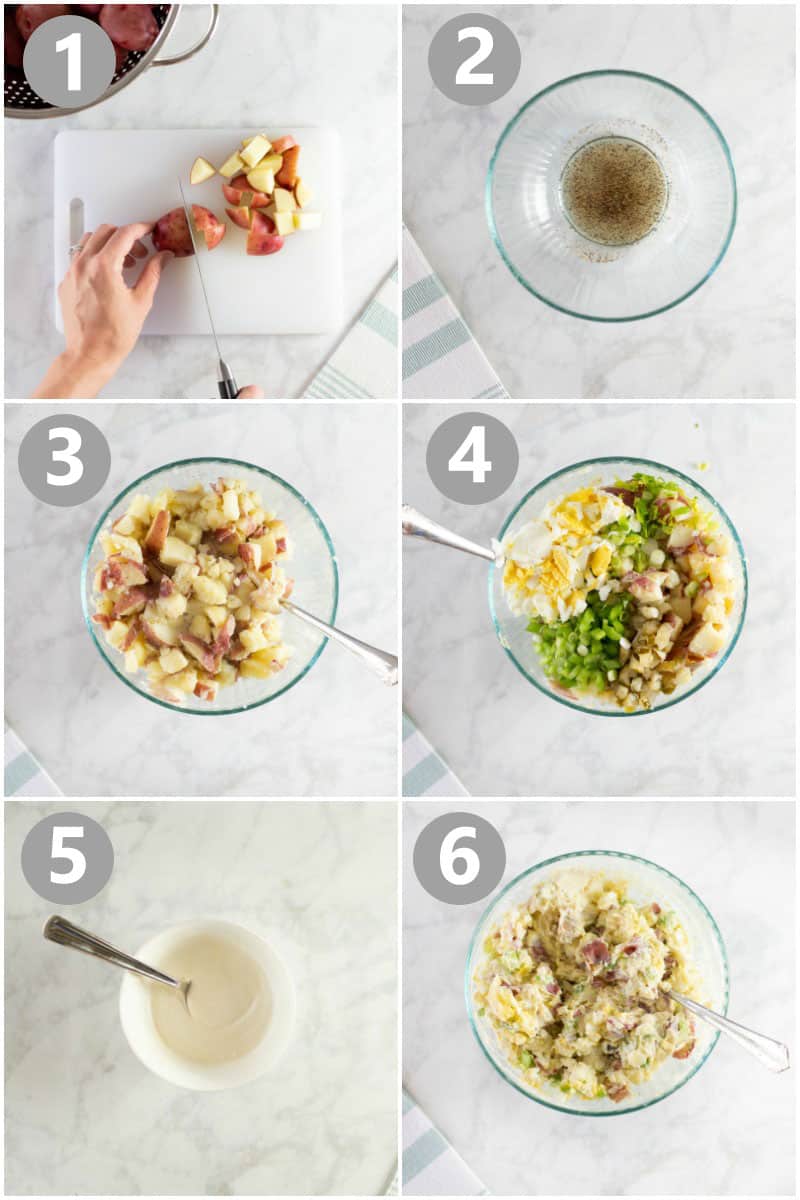 steps of how to make potato salad