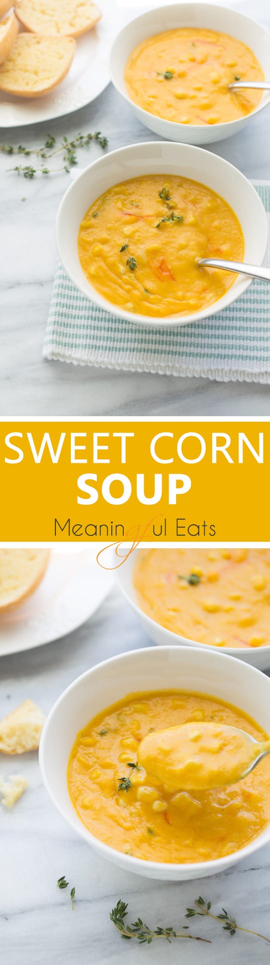 Sweet Corn Soup! An easy, healthy soup made with fresh ingredients. (Gluten-Free, Dairy-Free)