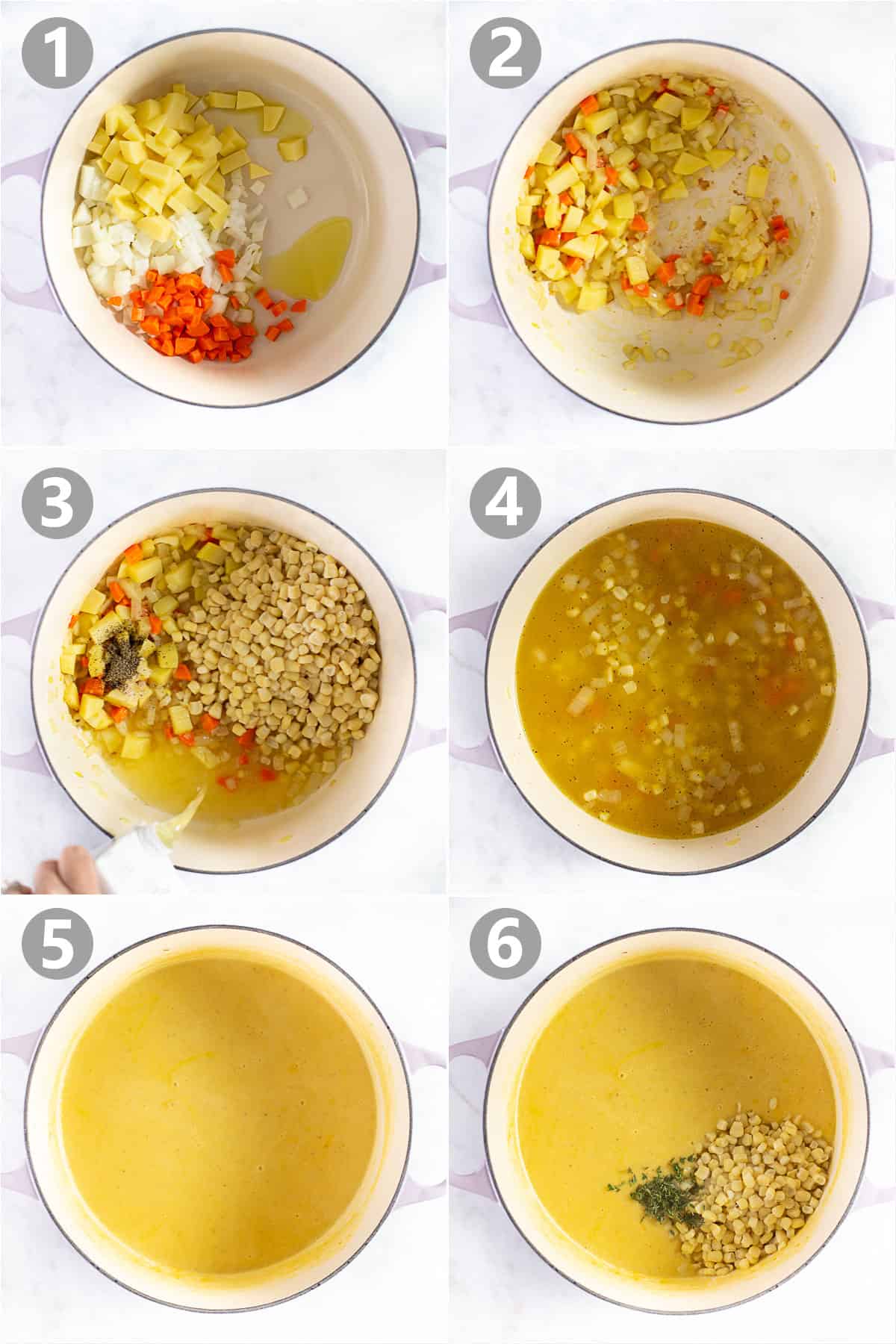 step by step photos of how to make corn soup 
