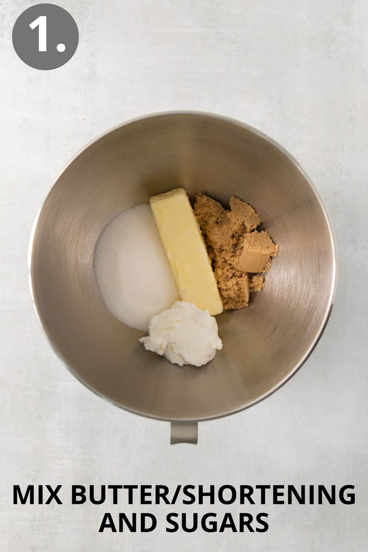 Butter and sugar in a mixing bowl