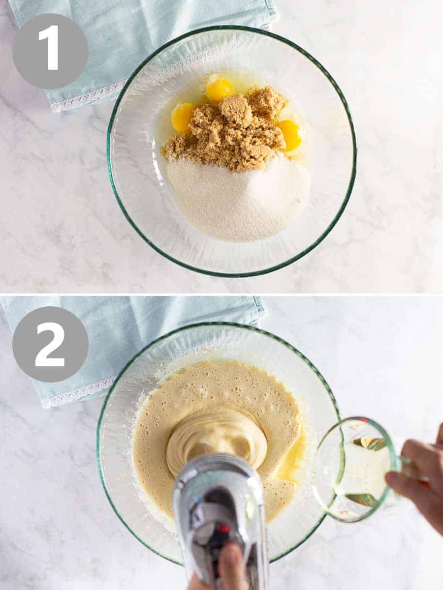 how to mix together ingredients for carrot cake