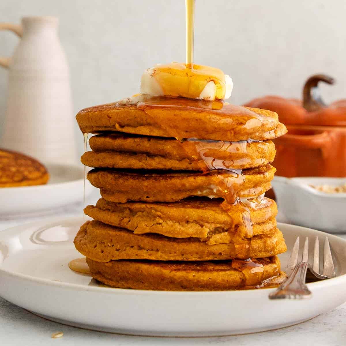 Oat Flour Pumpkin Pancakes