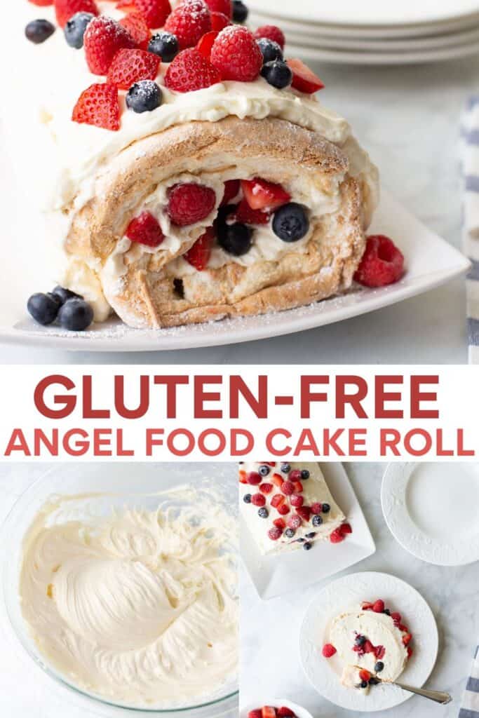 image for pinterest of gluten-free cake roll photo collage