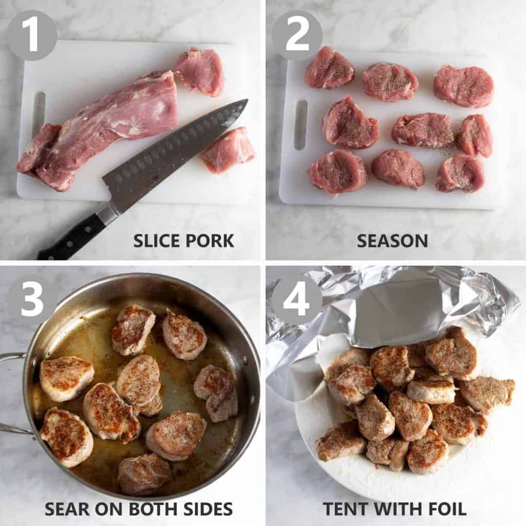 step by step photos of how to cook pork tenderloin in skillet