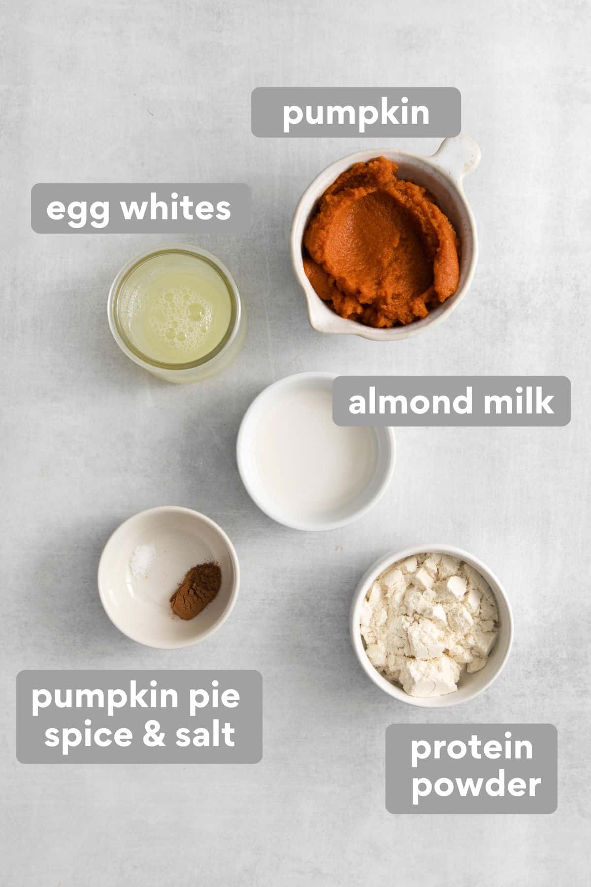 Ingredients for pumpkin pancakes on a counter top