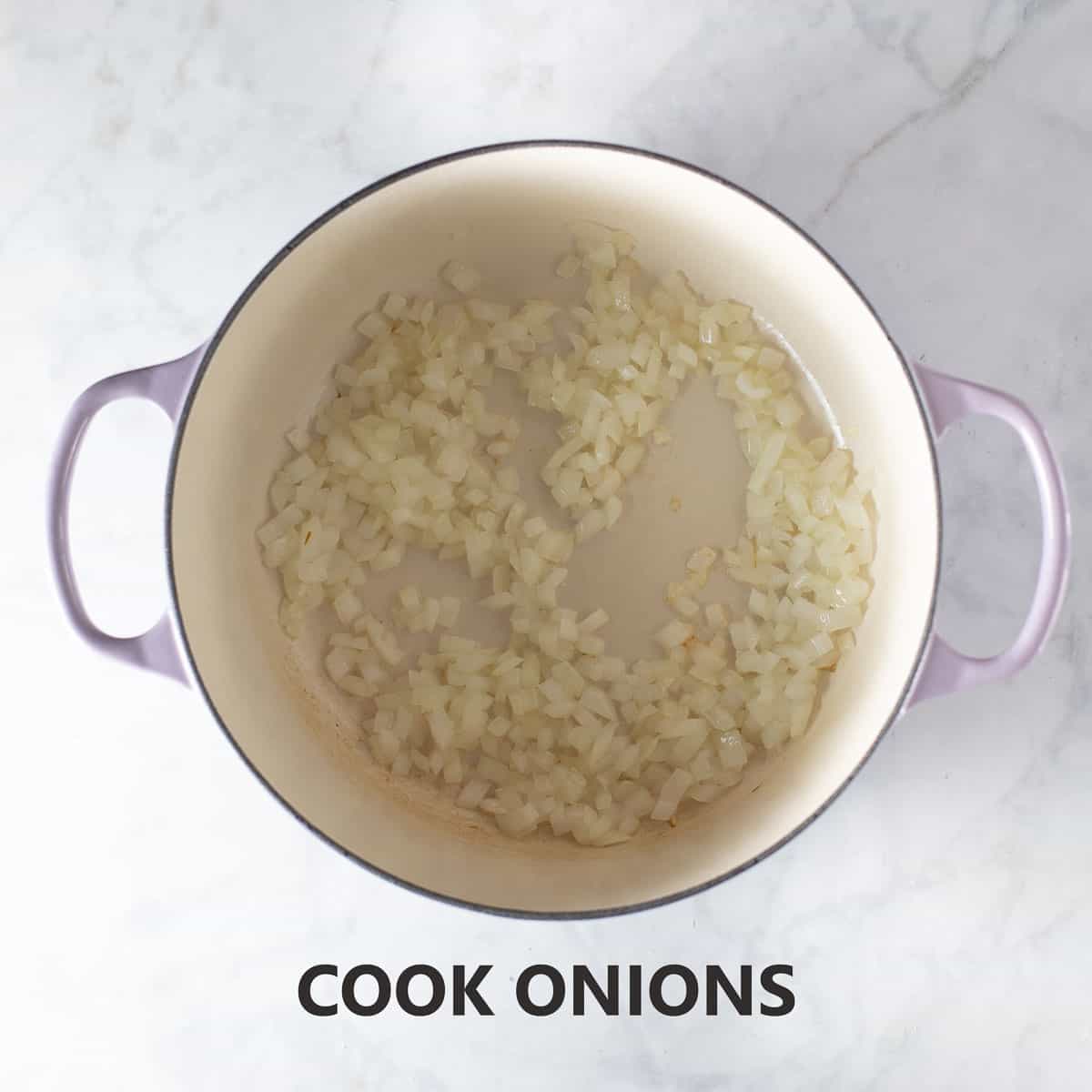 onions cooking in oil until softened