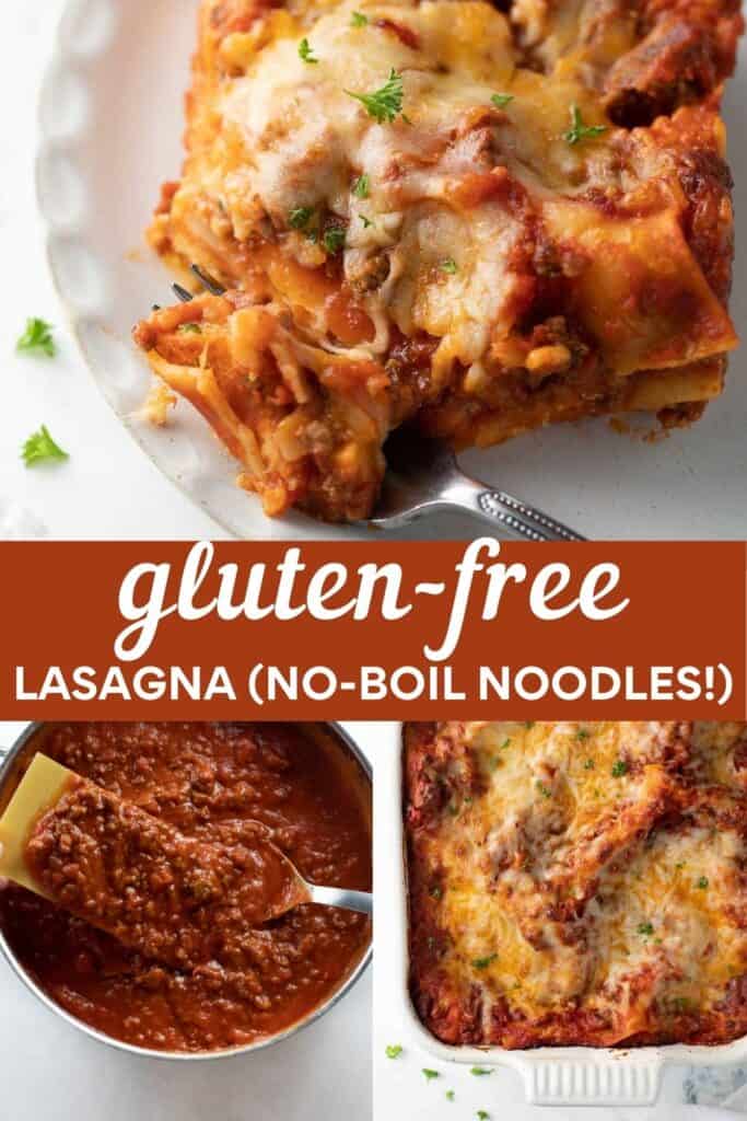 collage image for pinterest of how to make gluten-free lasagna