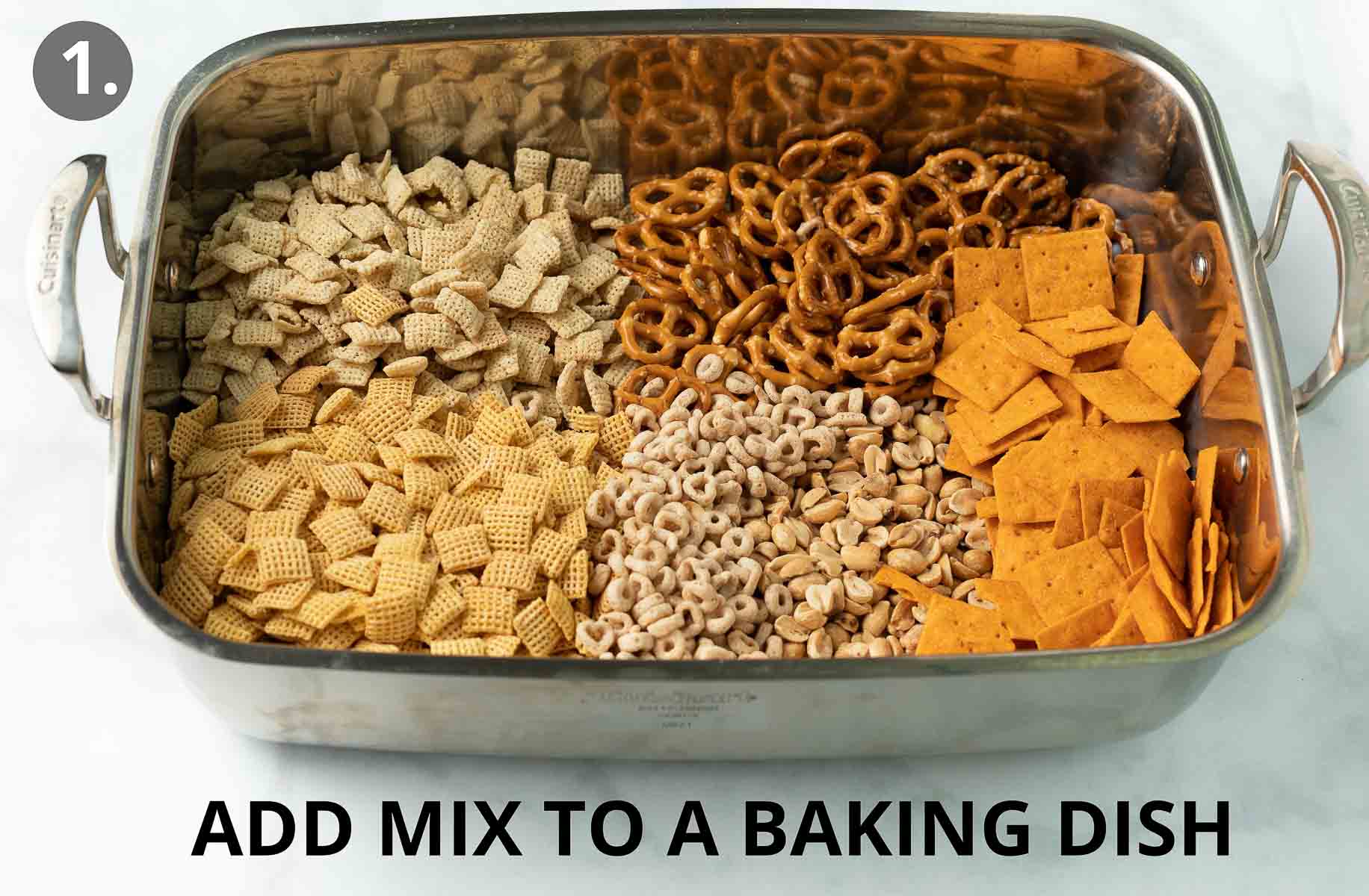 Add mix to a baking dish