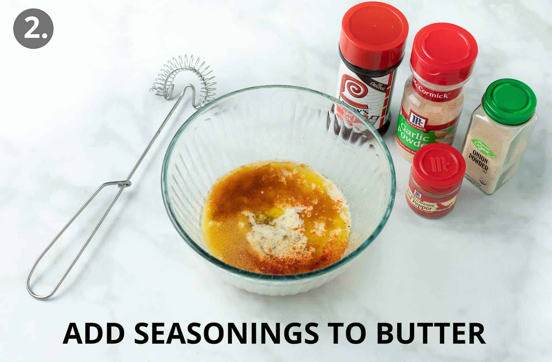 Add seasonings to butter
