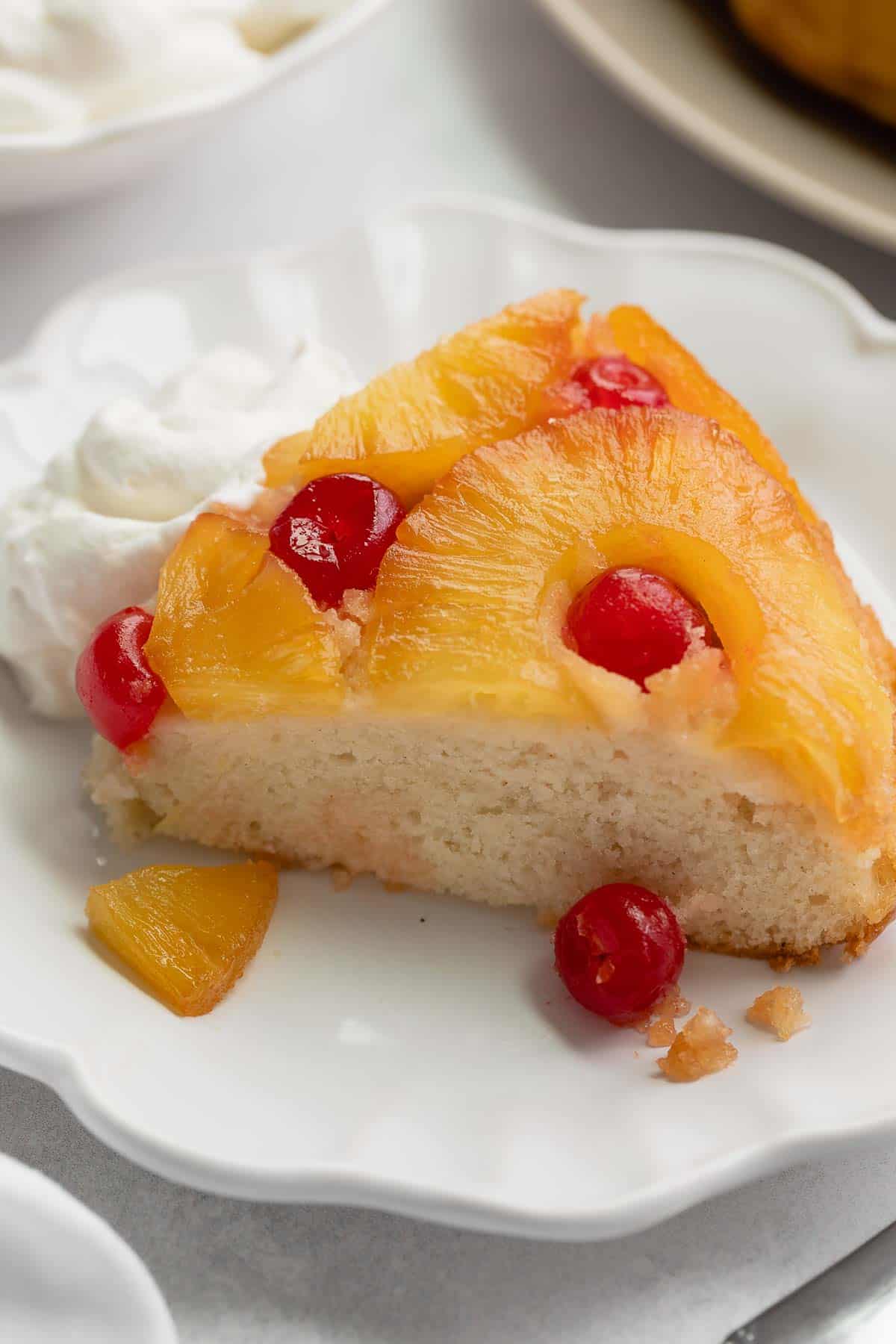 A piece of pineapple upside-down cake
