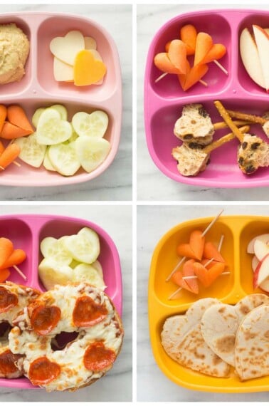 4 types of kids healthy valentines snack plates