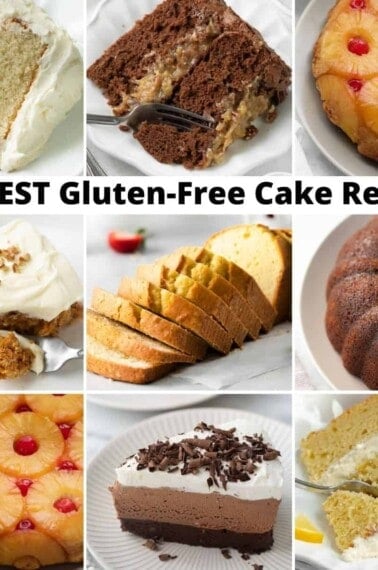collage of gluten free cake recipes