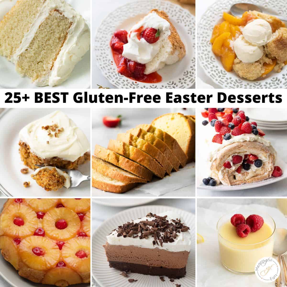 collage of easter dessert images