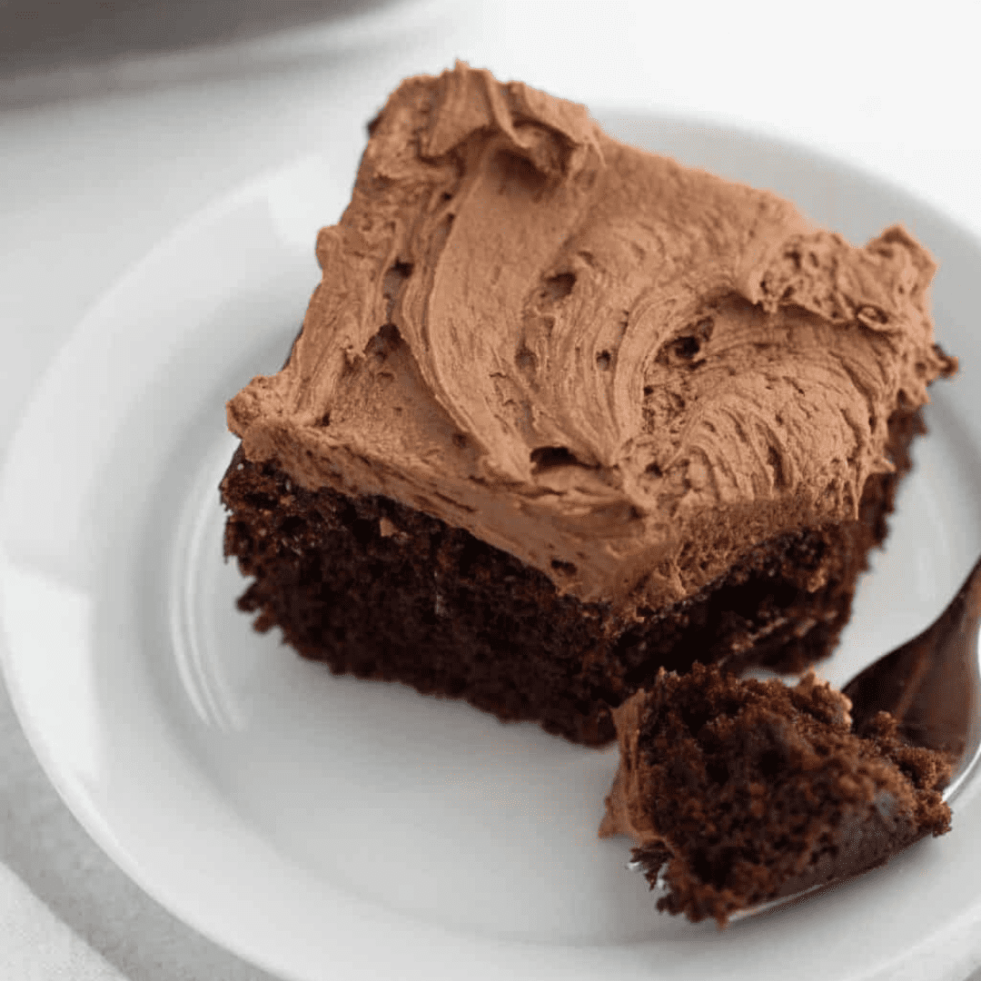 A slice of chocolate cake on a plate