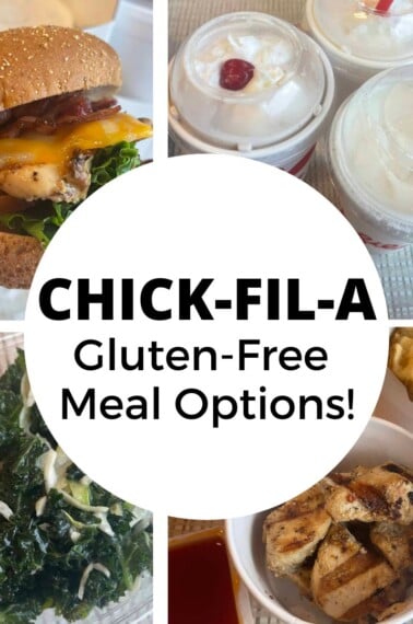 collage of gluten free chick-fil-a meal options