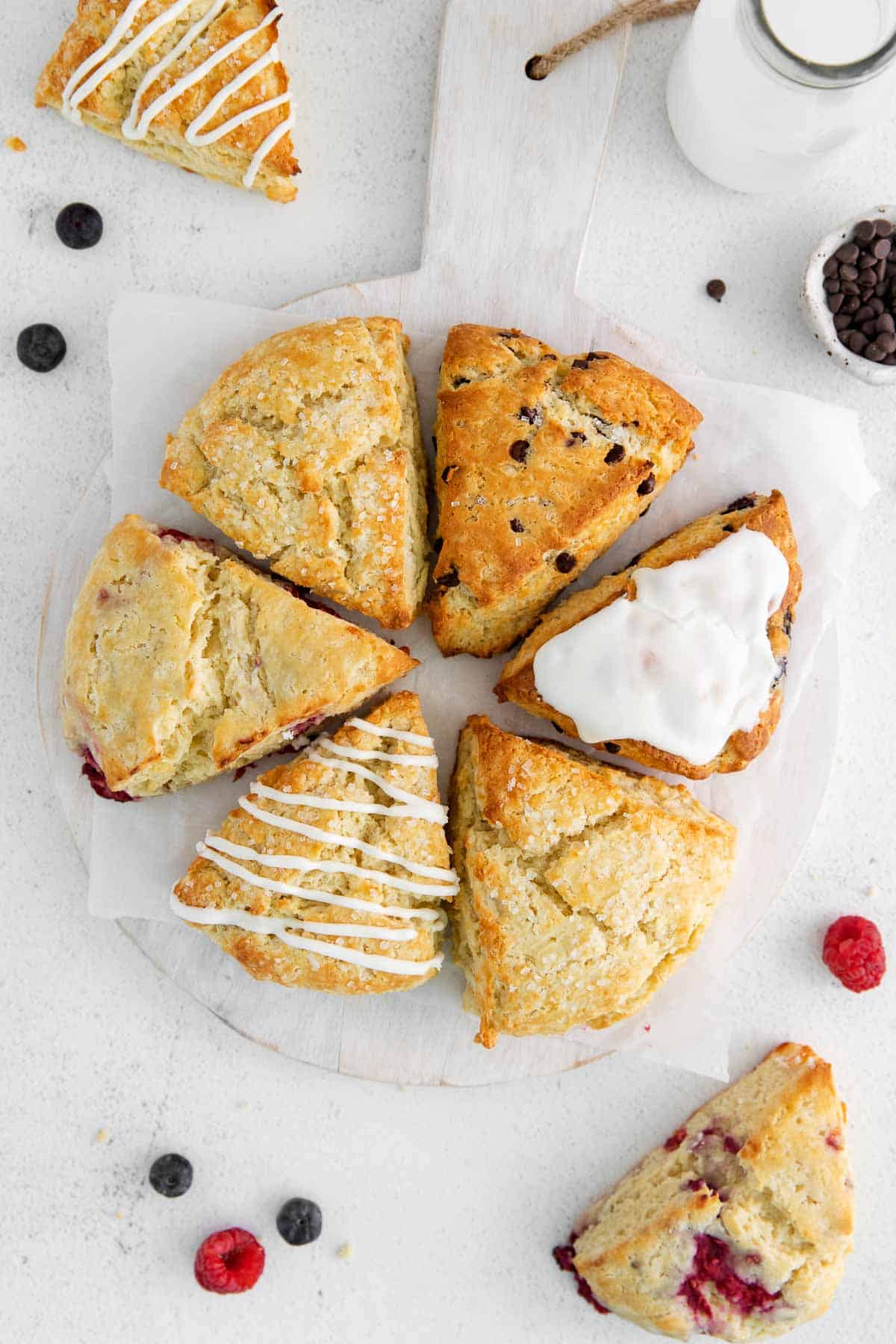 a variety of gluten-free scones on a plate