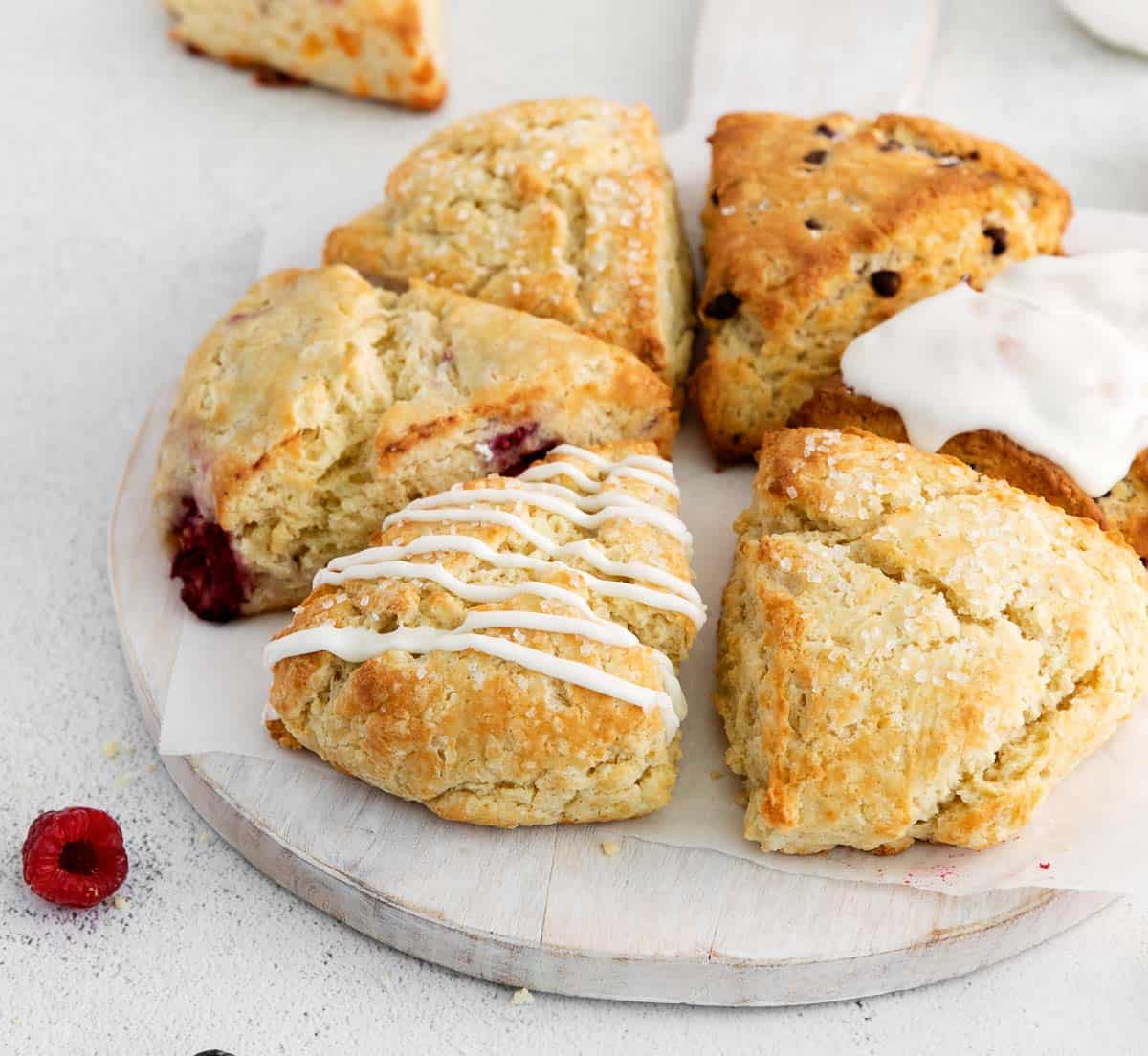 variations of gluten-free scones on a plate