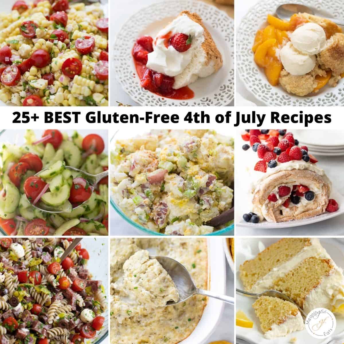 collage of images for gluten free 4th of july recipes