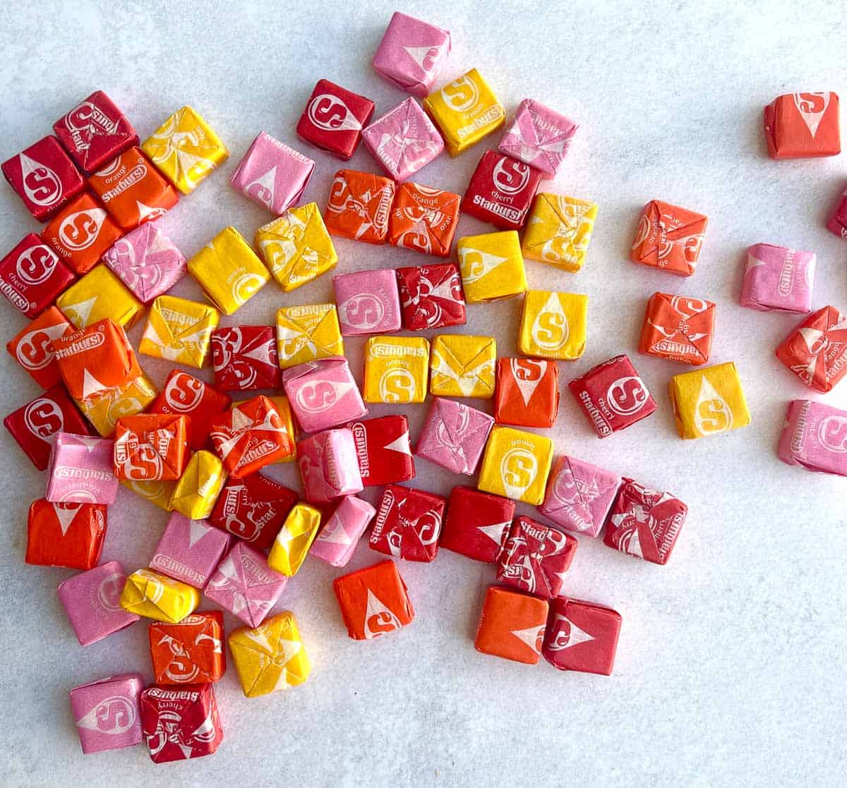 Starbursts scattered across a countertop