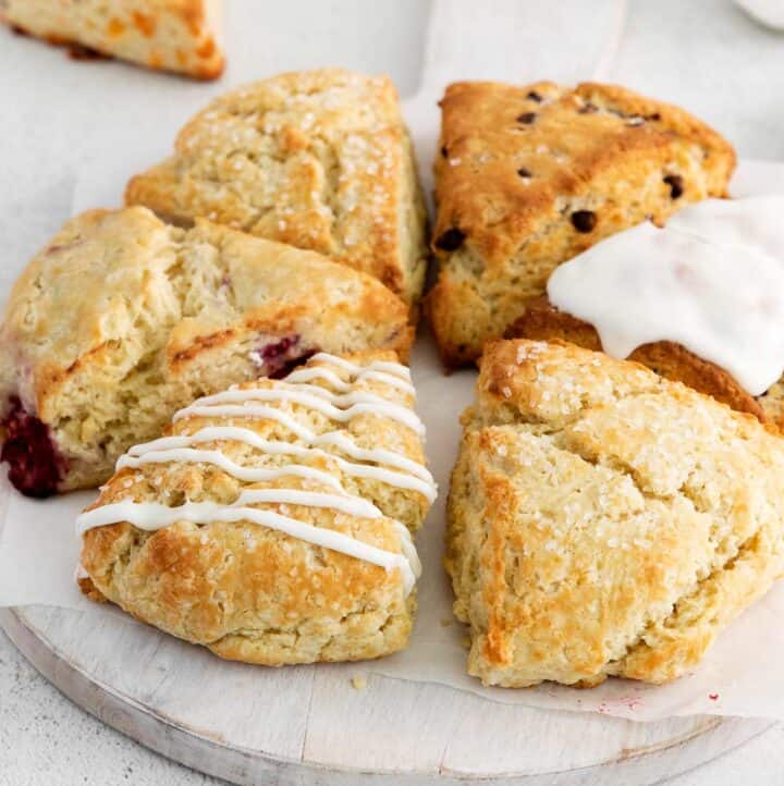 variations of gluten-free scones on a plate