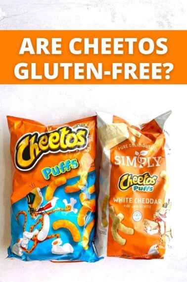 2 bags of cheetos on white background