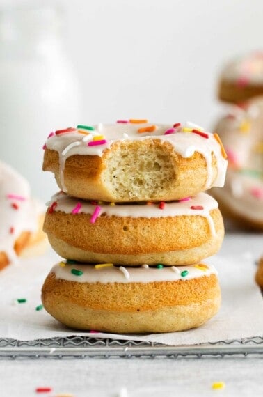 stack of 3 gluten free donuts