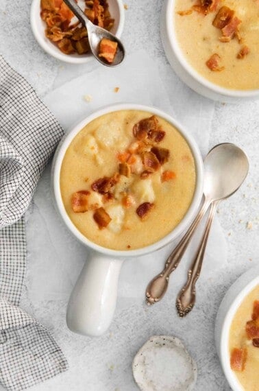 dairy-free potato soup in a bowl
