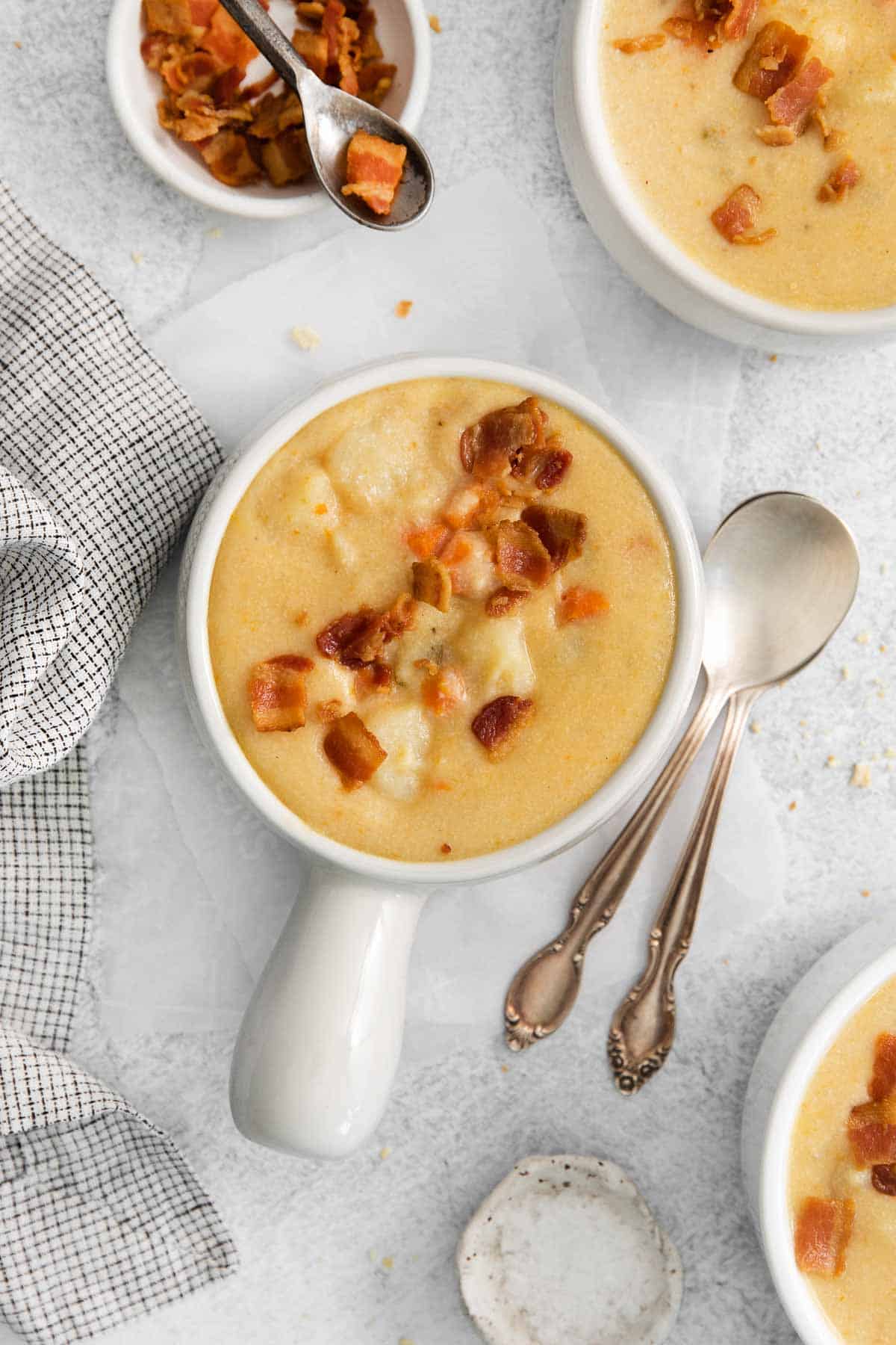 dairy-free potato soup in a bowl