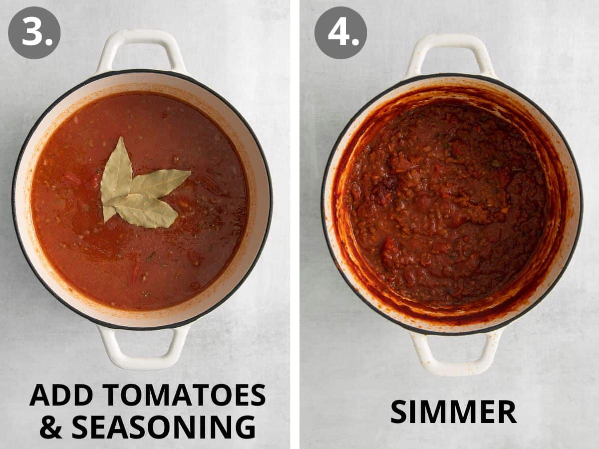 how to make and simmer the sauce