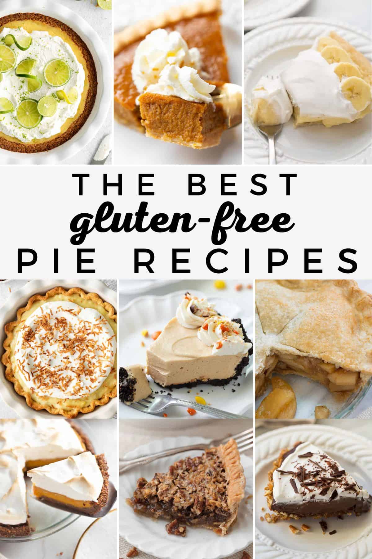 collage of gluten free pie recipes
