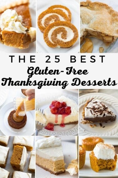 collage of gluten-free thanksgiving desserts