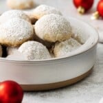 gluten-free snowball cookies in a bowl