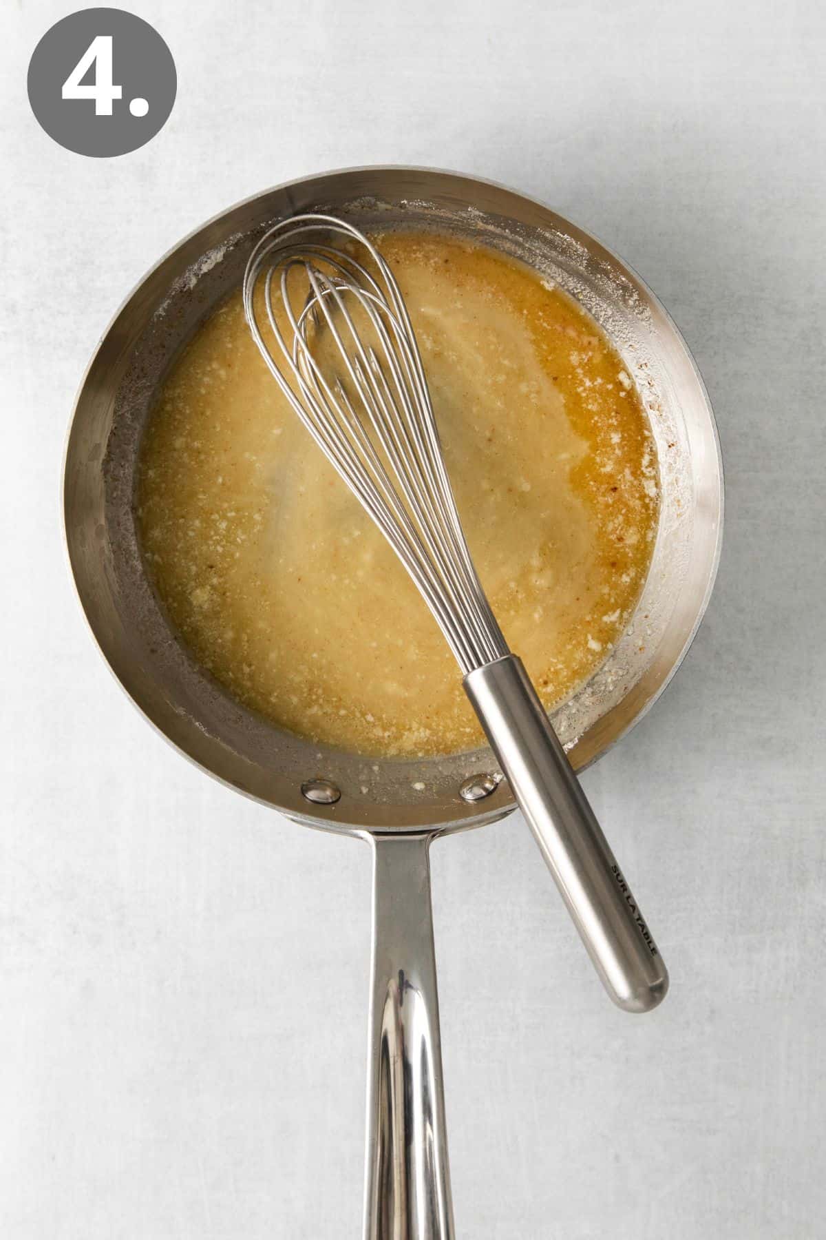 Melted butter and flour in a skillet