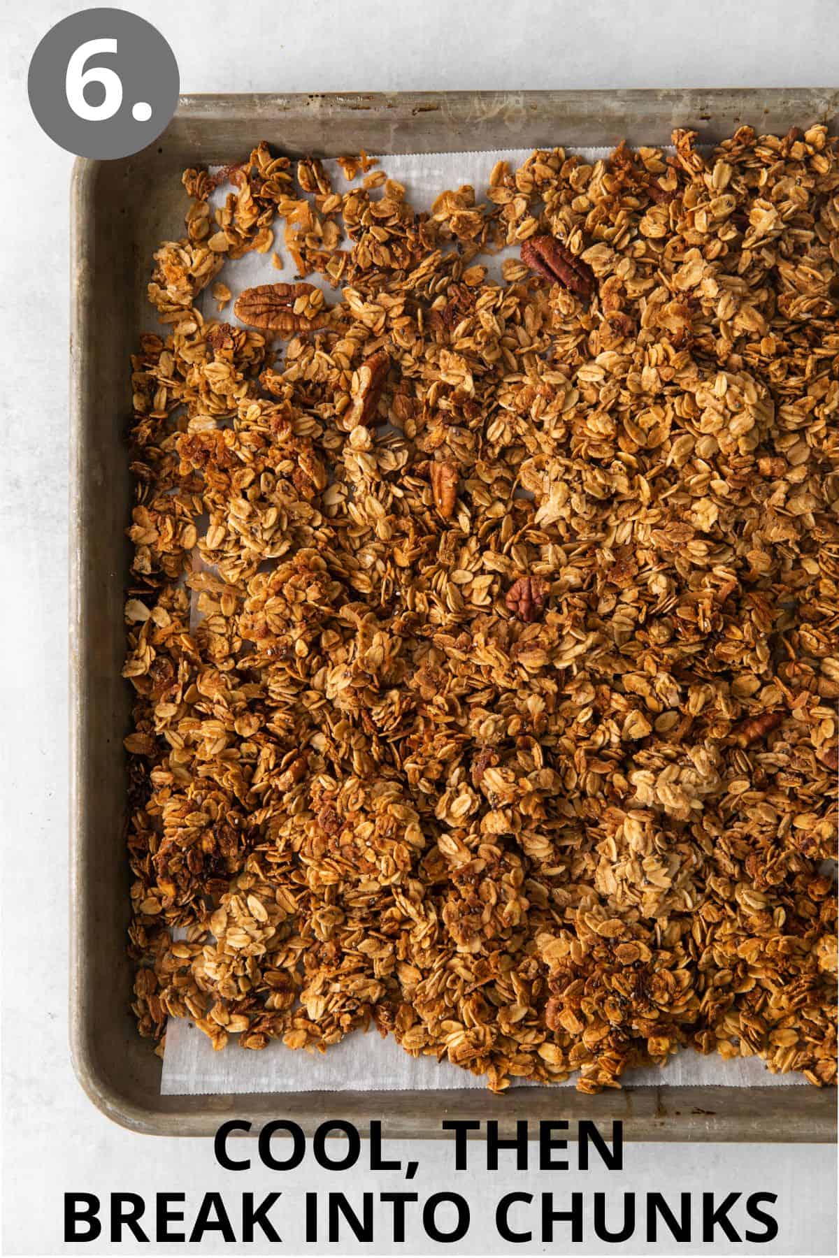 Gluten-free granola on a baking sheet